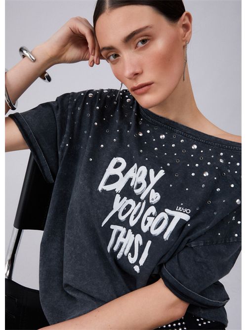 T-shirt woman black LIU JO | WA6131J3868/P9262